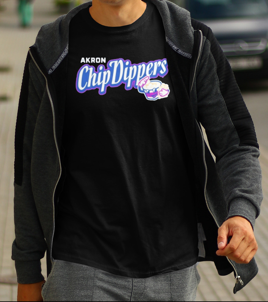 Akron Chip Dippers MLB Baseball Logo With Chip And Dip T-Shirt