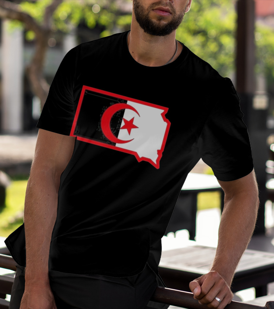Lawrence Of Algeria South Dakota Flag Shape Crescent Star T-Shirt