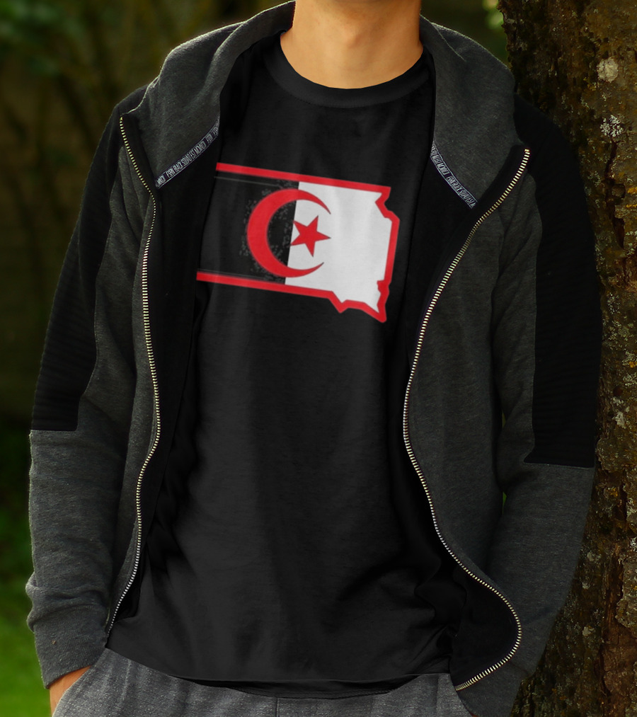 Lawrence Of Algeria South Dakota Flag Shape Crescent Star T-Shirt