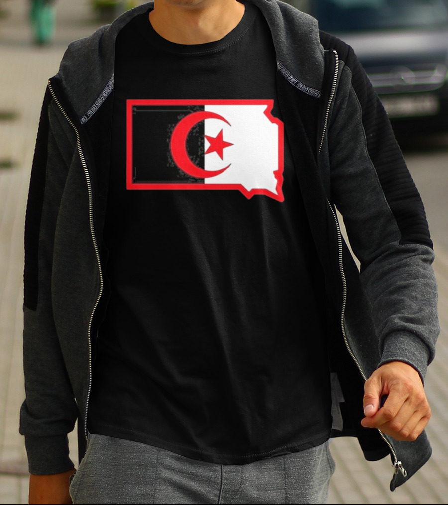 Lawrence Of Algeria South Dakota Flag Shape Crescent Star T-Shirt