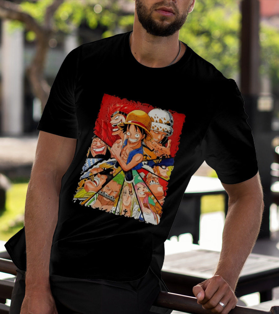 One Piece Luffy Kid Law Blackbeard Zoro Hawkins Drake Apoo Killer Bonney Ensemble T-Shirt