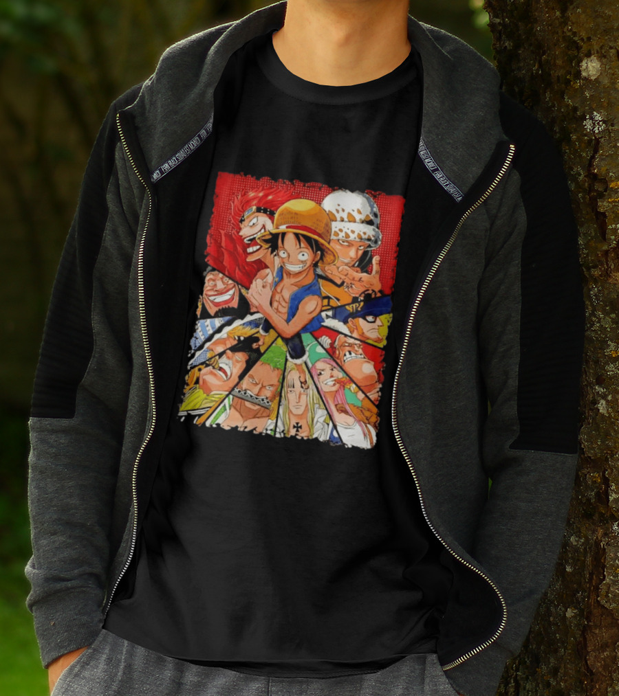 One Piece Luffy Kid Law Blackbeard Zoro Hawkins Drake Apoo Killer Bonney Ensemble T-Shirt
