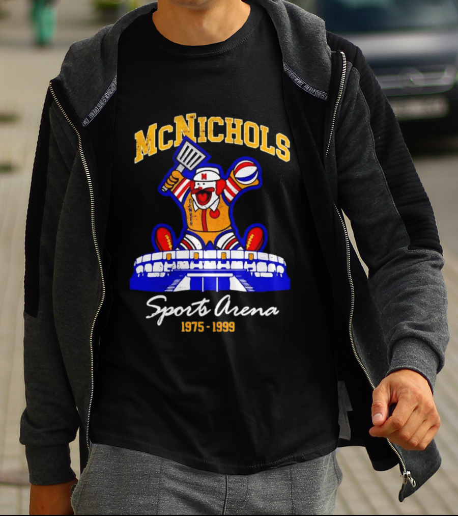 McNichols Sports Arena Denver Nuggets Clown 1975 1999 NBA Basketball T-Shirt