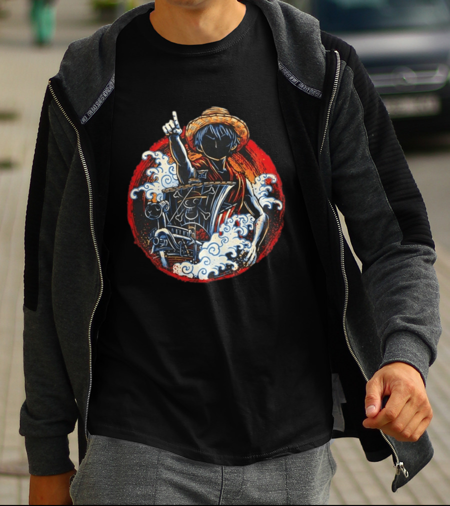 One Piece Monkey D Luffy And Going Merry Adventure Voyage T-Shirt