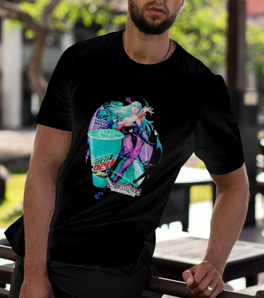 Morrigan Aensland Darkstalkers Taco Bell Mountain Dew Baja Blast Resurrection T-Shirt
