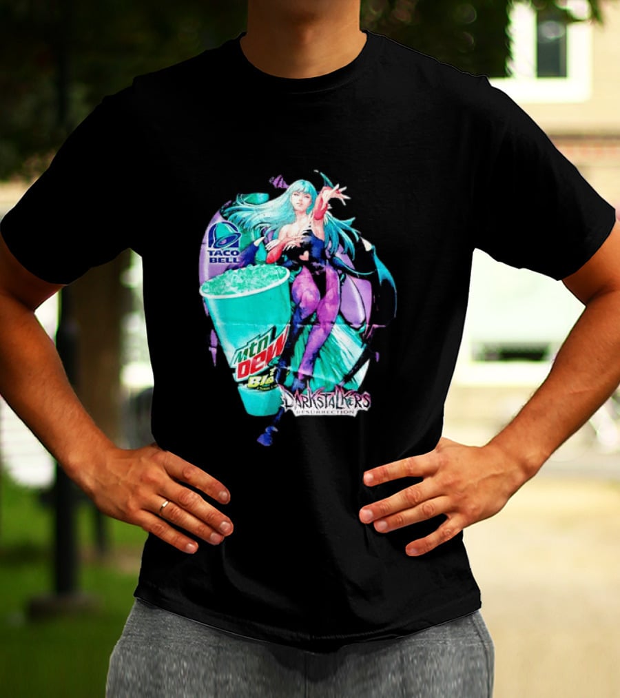 Morrigan Aensland Darkstalkers Taco Bell Mountain Dew Baja Blast Resurrection T-Shirt