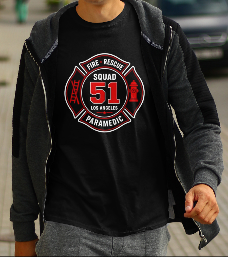 Fire Rescue Paramedic Squad 51 Los Angeles T-Shirt