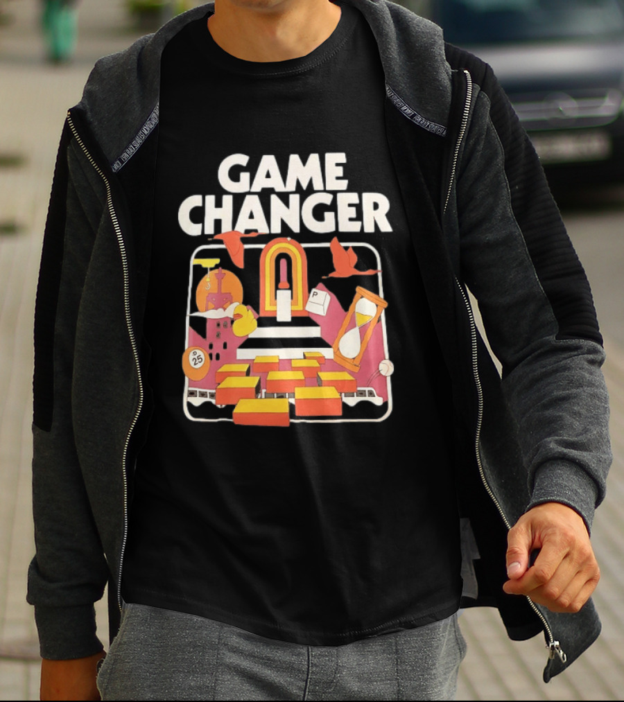 Game Changer Retro Arcade Countdown Hourglass Wings T-Shirt
