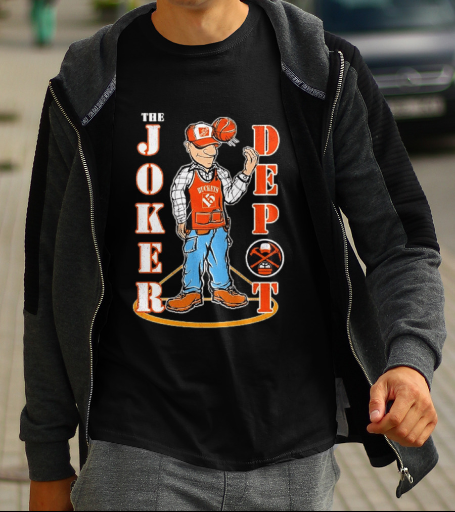 Nikola Jokic Denver Nuggets The Joker Depot Buckets 15 Basketball Player T-Shirt