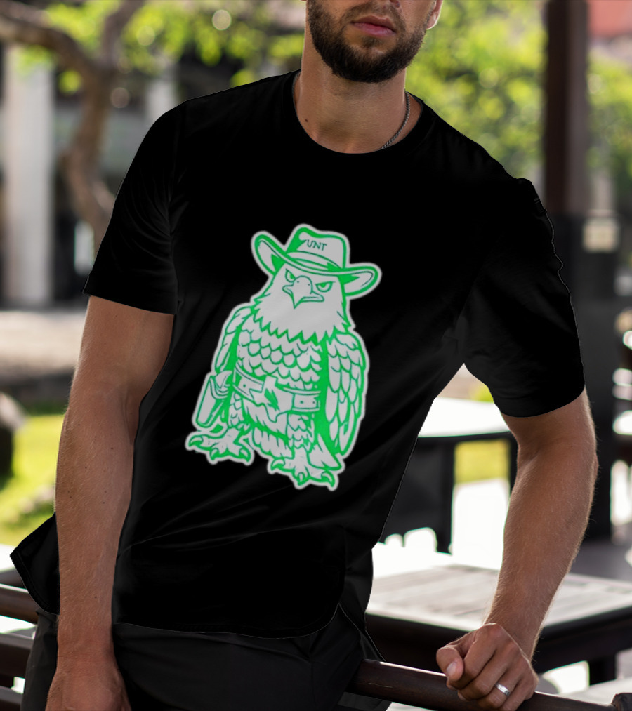 North Texas Mean Green Eagle UNT Cowboy Hat T-Shirt