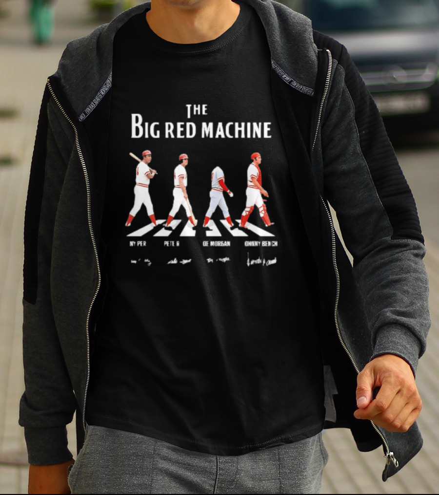 The Big Red Machine Tony Pérez Pete Rose Joe Morgan Johnny Bench Walking Abbey Road T-Shirt
