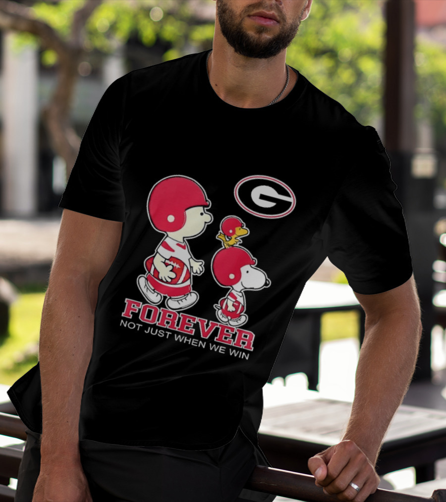 Peanuts Characters Georgia Bulldogs Forever Not Just When We Win T-Shirt