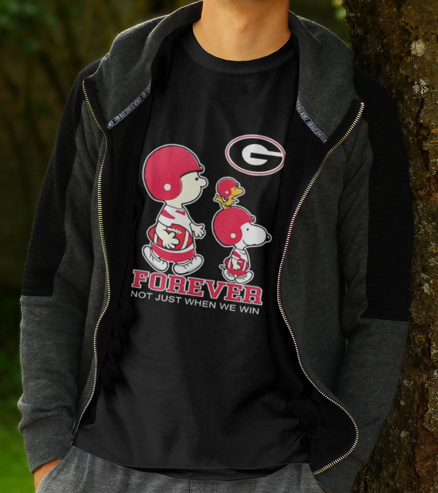 Peanuts Characters Georgia Bulldogs Forever Not Just When We Win T-Shirt