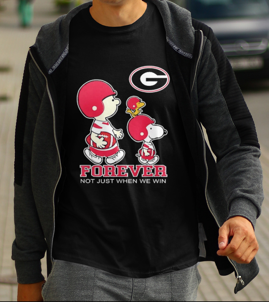 Peanuts Characters Georgia Bulldogs Forever Not Just When We Win T-Shirt