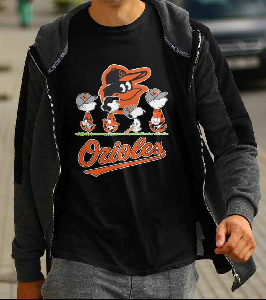 Peanuts Gang With Baseball Orioles T-Shirt