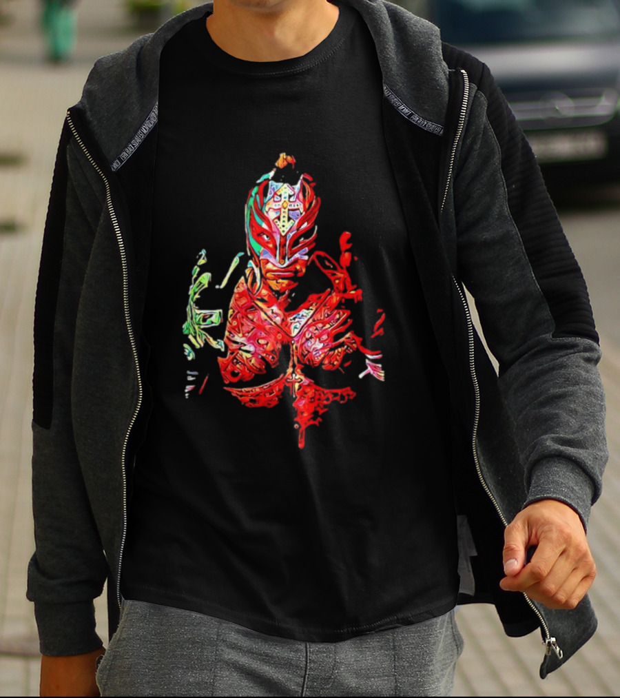 Rey Mysterio WWE Lucha Libre Mask Wrestling Legend Pro Wrestler T-Shirt