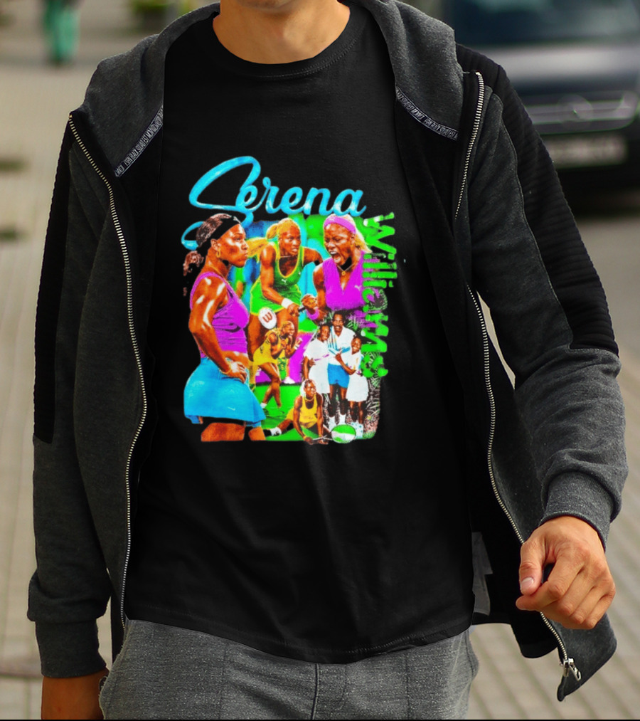 Serena Williams Vibrant Tennis Champion Collage T-Shirt