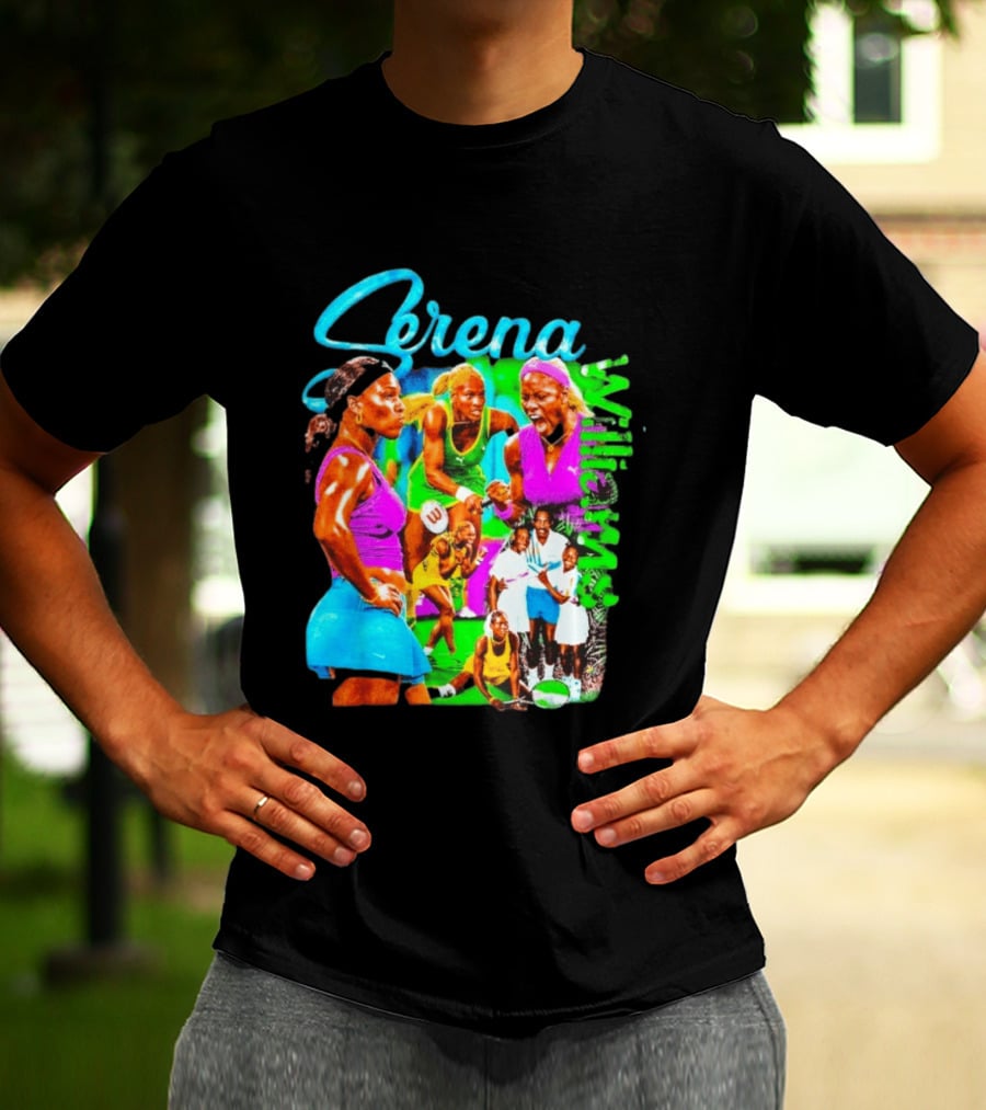 Serena Williams Vibrant Tennis Champion Collage T-Shirt