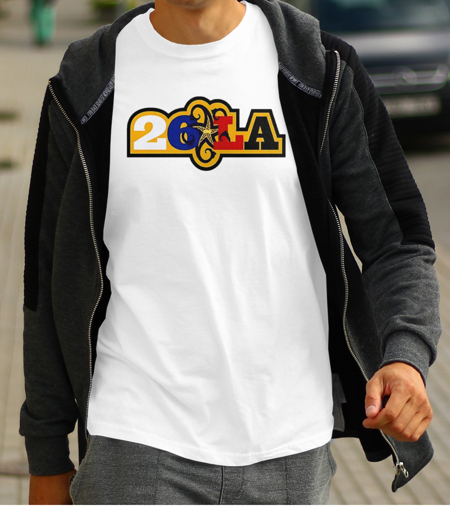 26 LA Bricks And Wood Los Angeles Lakers Stylized T-Shirt