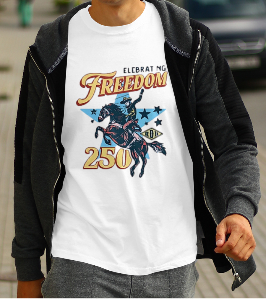 Celebrating Freedom 250 Years RDR Cowboy Rodeo Stars T-Shirt