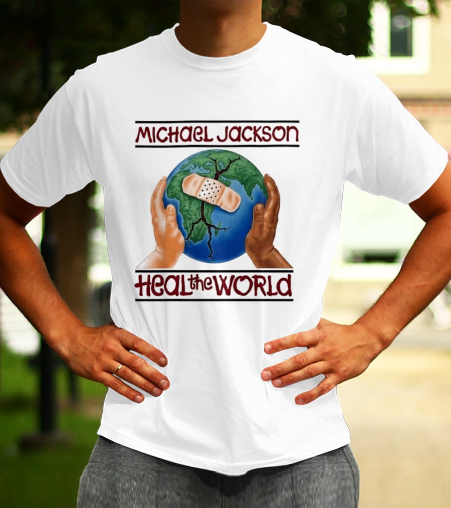 Michael Jackson Heal The World Earth Bandage Hands T-Shirt