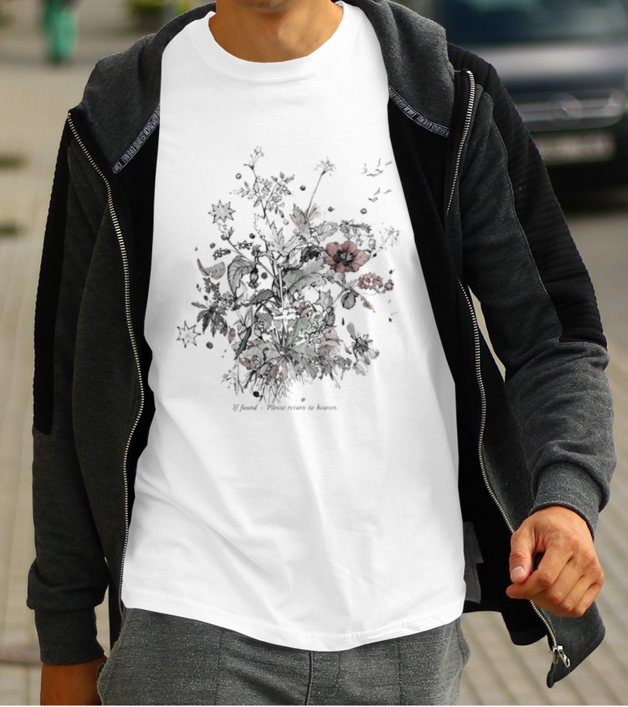 If Found Please Return To Heaven Wildflower Floral T-Shirt