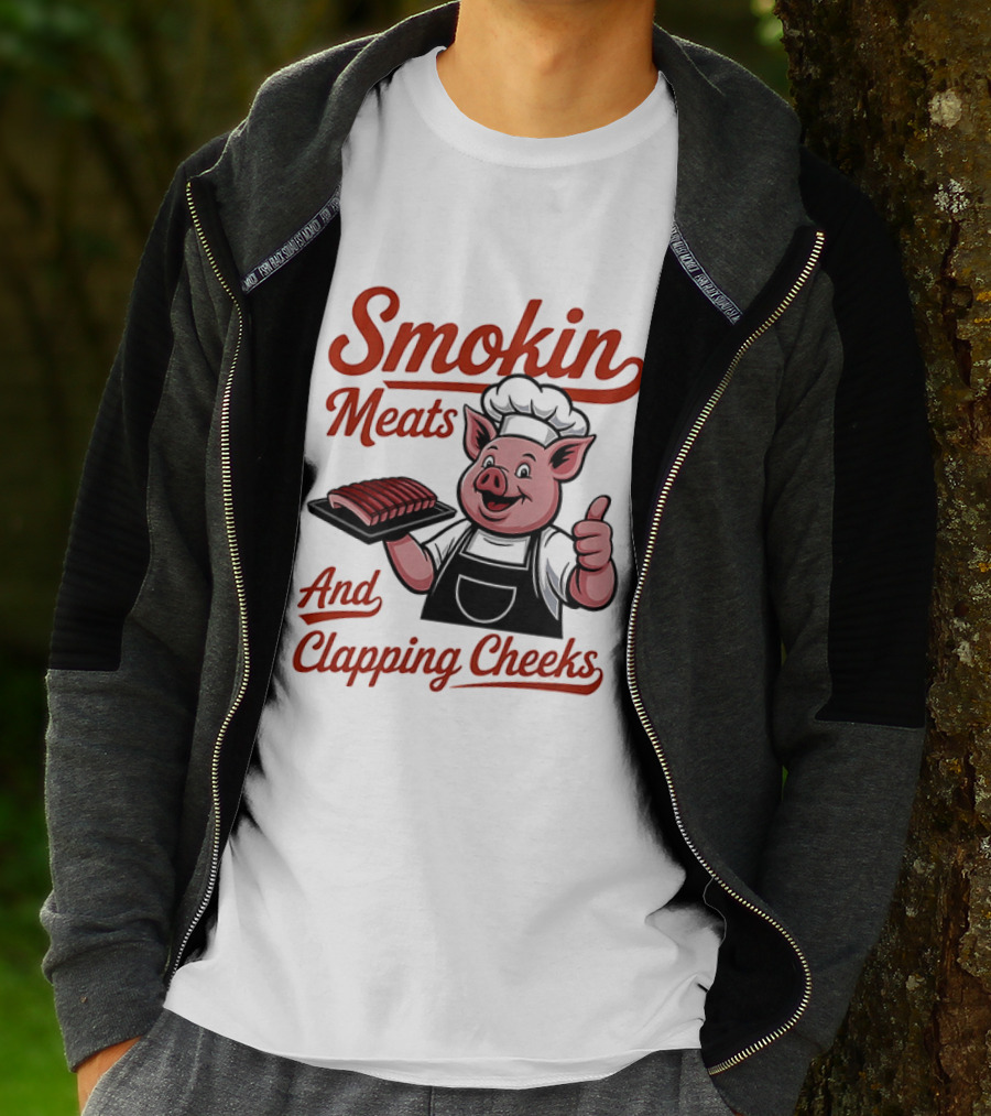 Pig Smokin Meats And Clapping Cheeks BBQ Humor T-Shirt