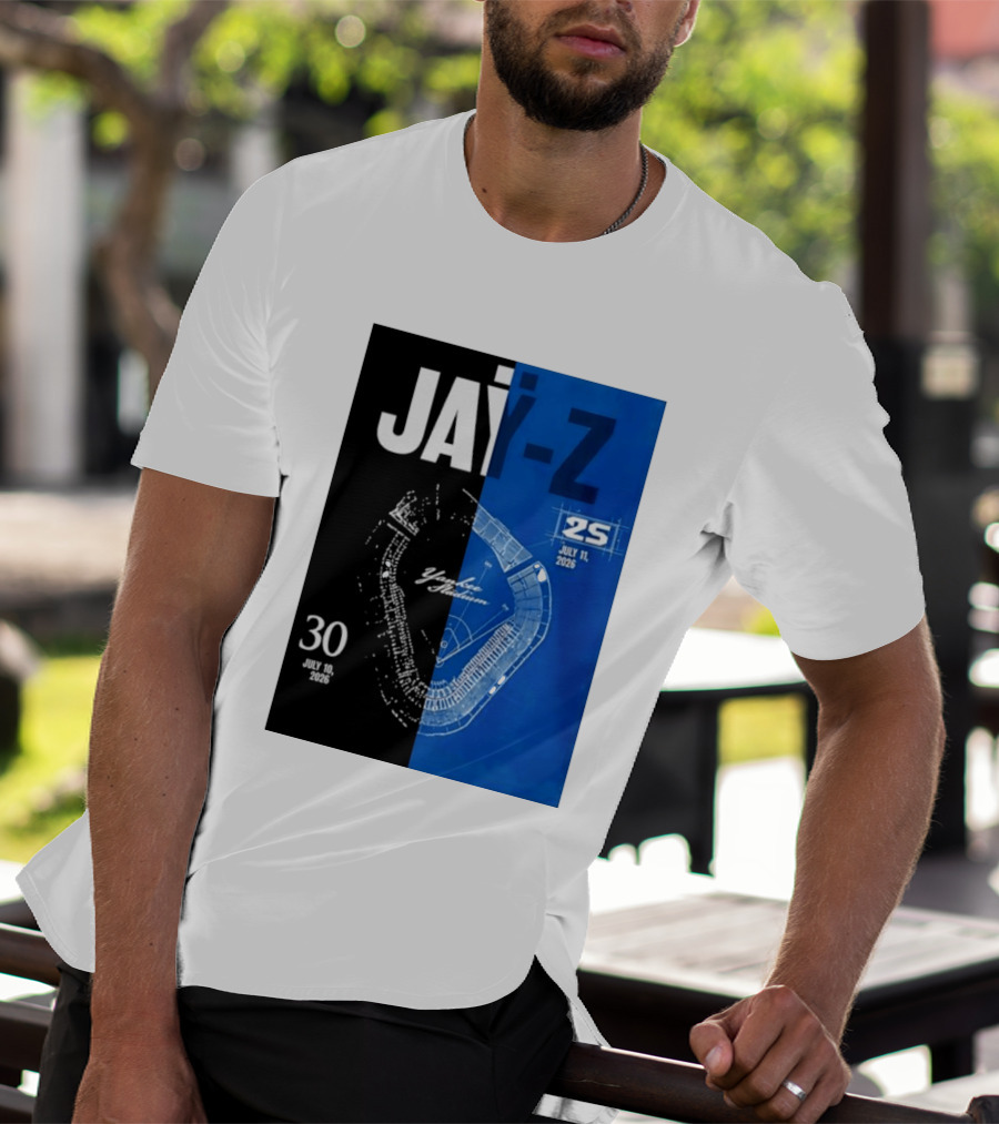 Jay Z Yankee Stadium July 10 11 2026 Celebration With Map Blueprint T-Shirt