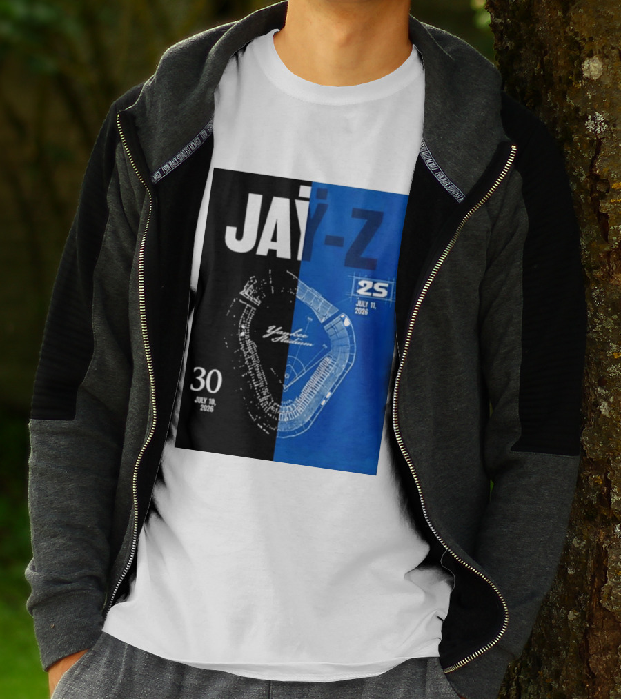 Jay Z Yankee Stadium July 10 11 2026 Celebration With Map Blueprint T-Shirt