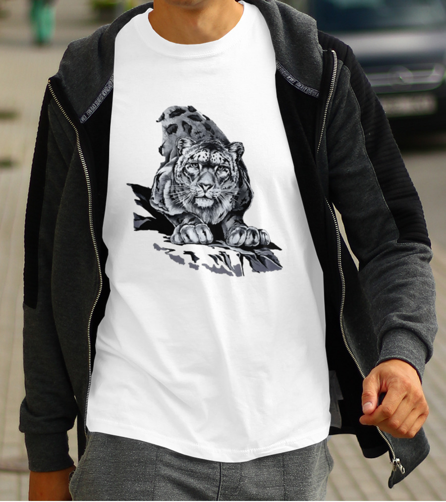 Snow Leopard Harlequin Nature Wildlife Majestic Predator T-Shirt