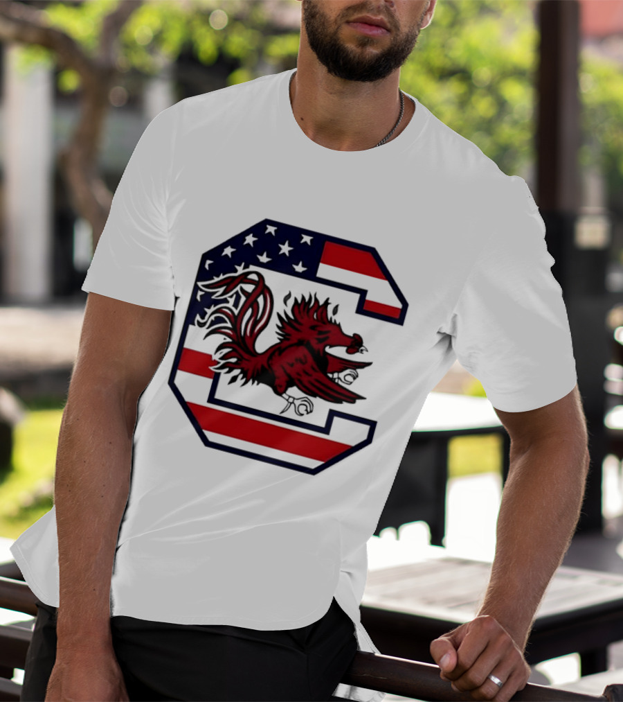 American Flag South Carolina Gamecocks C T-Shirt