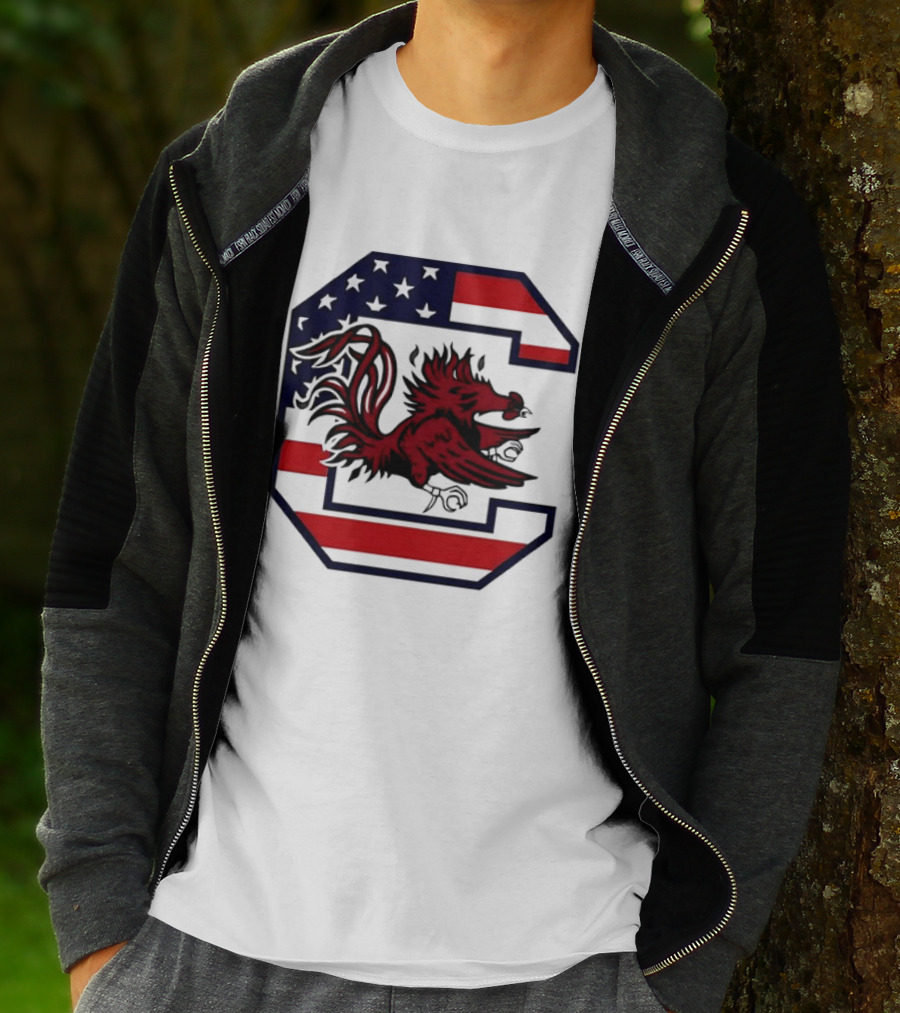 American Flag South Carolina Gamecocks C T-Shirt