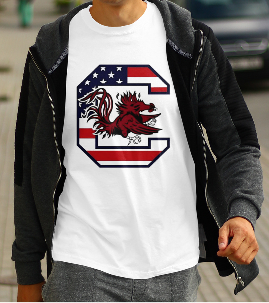 American Flag South Carolina Gamecocks C T-Shirt