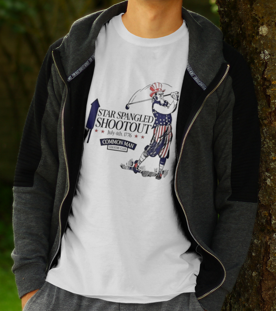 Star Spangled Shootout Common Man Country Club Patriotic Golfer T-Shirt