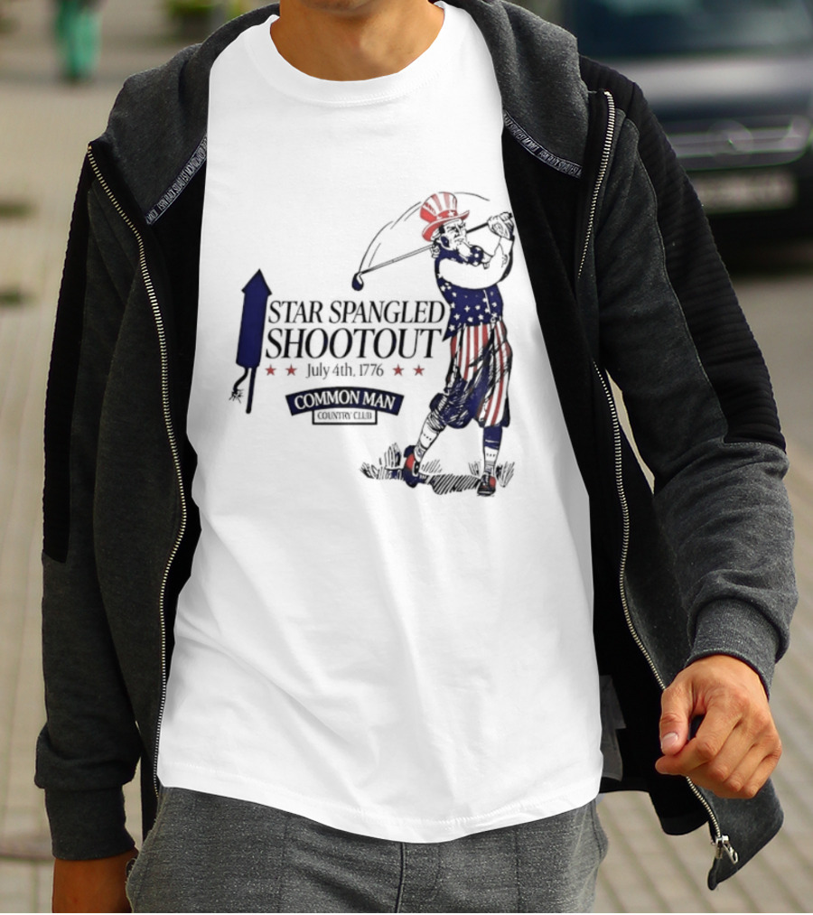 Star Spangled Shootout Common Man Country Club Patriotic Golfer T-Shirt