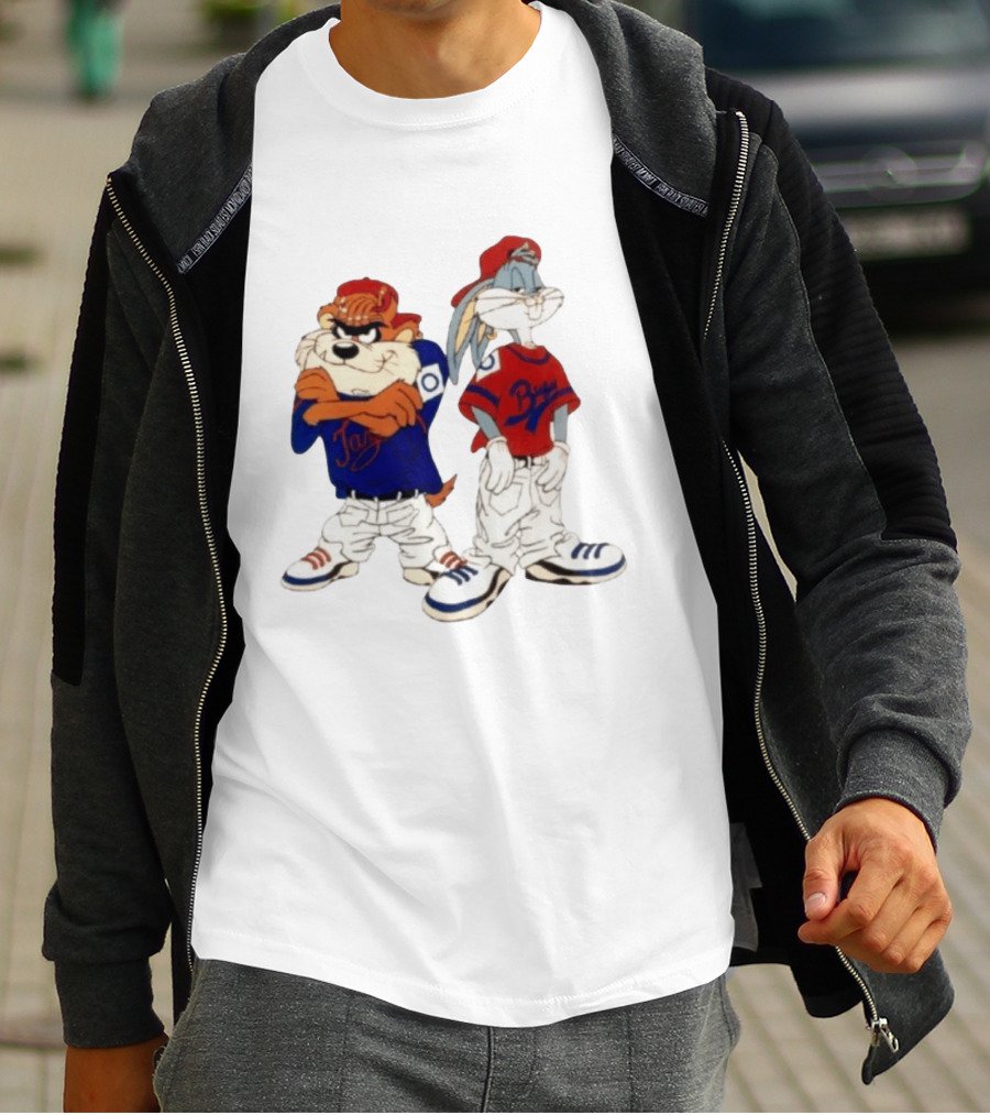 Taz Bugs Looney Tunes Baseball Style Casual Streetwear T-Shirt
