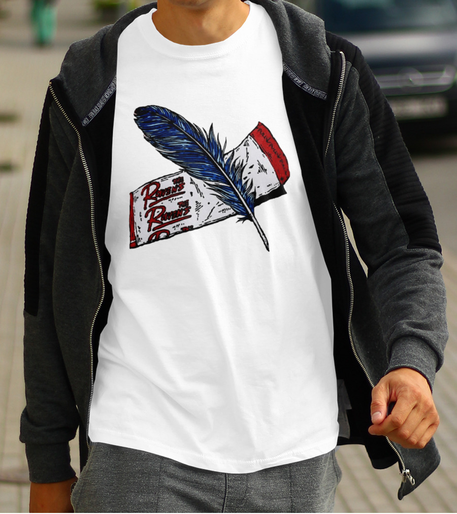 The Ravens Hirotton Blue Feather Pull Pull Pull T-Shirt
