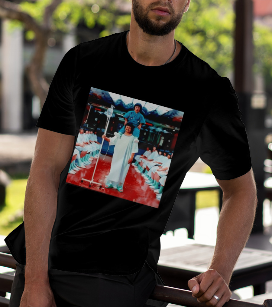 Doctor Riding On Patient Shoulders Hospital Room Surrealism T-Shirt