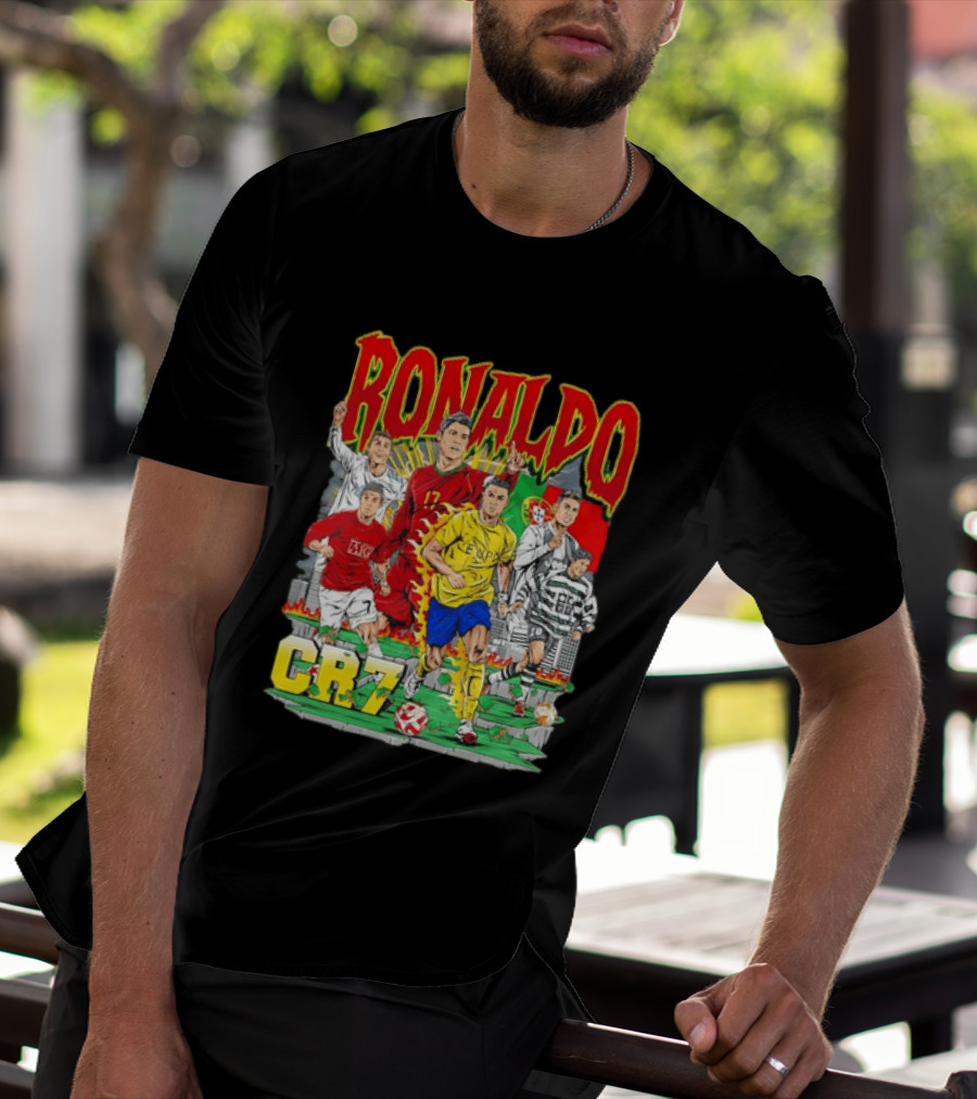 Ronaldo CR7 Football Icon In Action Sports Team Collection T-Shirt
