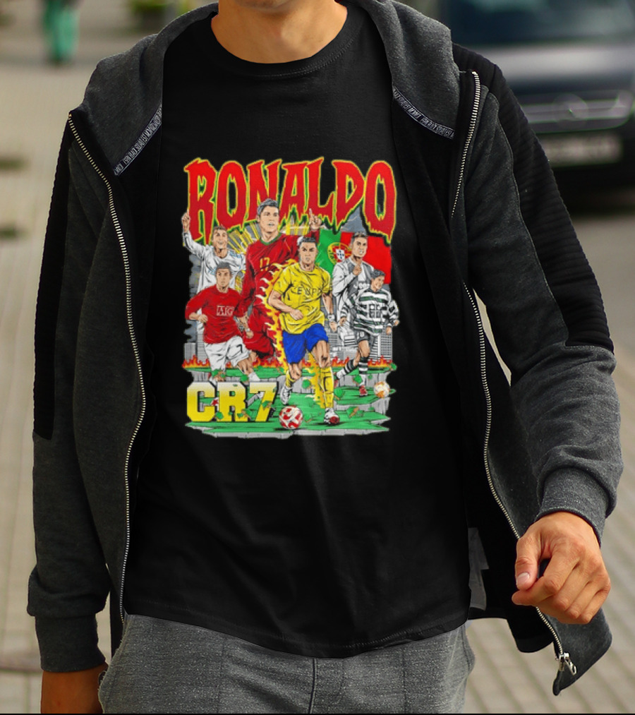 Ronaldo CR7 Football Icon In Action Sports Team Collection T-Shirt