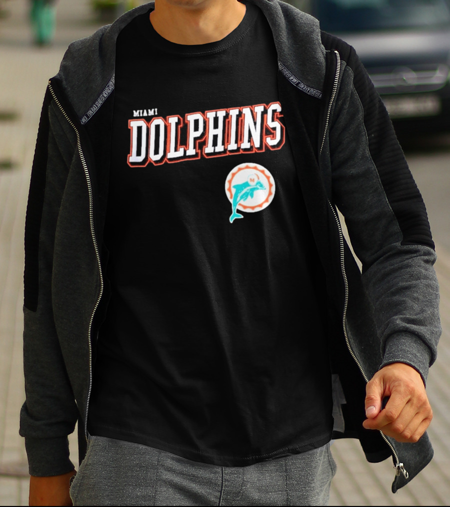 Miami Dolphins Black Retro Team T-Shirt
