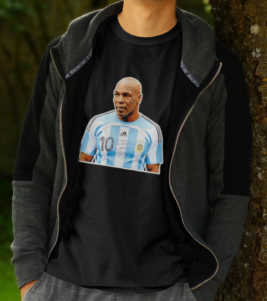 Mike Tyson Argentina National Football Team 10 A Dios Soccer Jersey T-Shirt