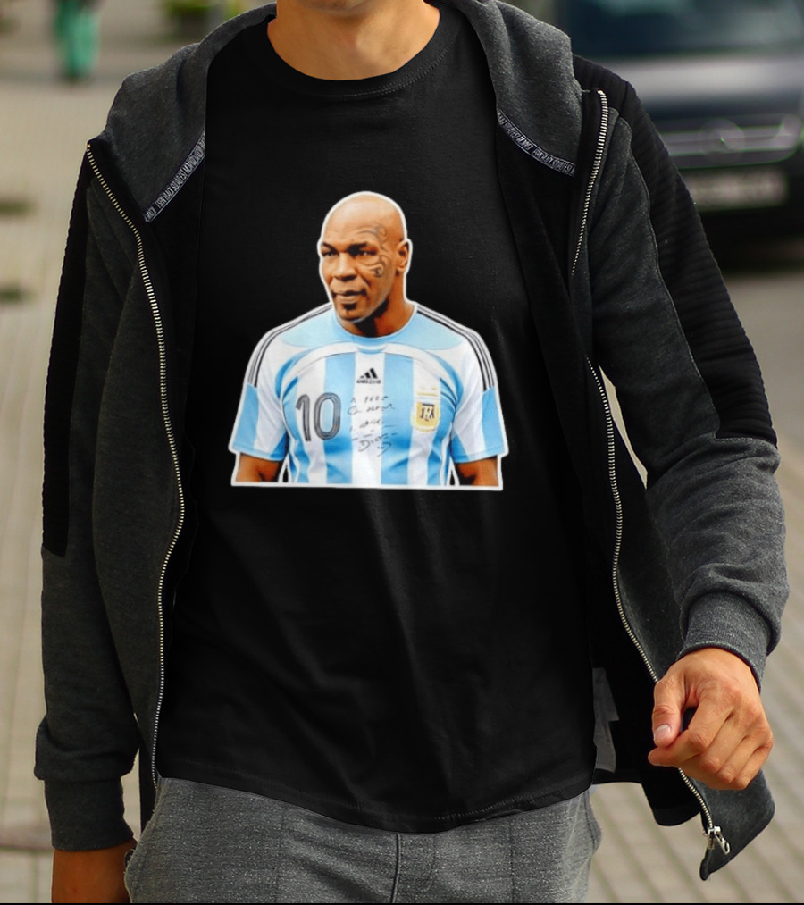 Mike Tyson Argentina National Football Team 10 A Dios Soccer Jersey T-Shirt