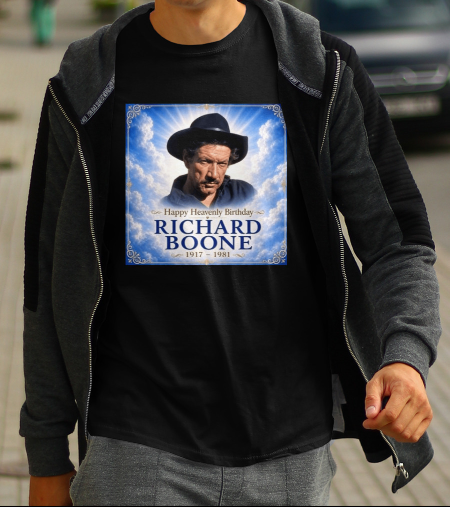 Happy Heavenly Birthday Richard Boone 1917 1981 Cloud T-Shirt