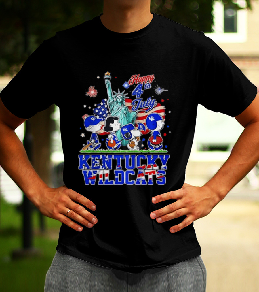 Happy 4th Of July Peanuts Kentucky Wildcats Independence Day Celebration T-Shirt