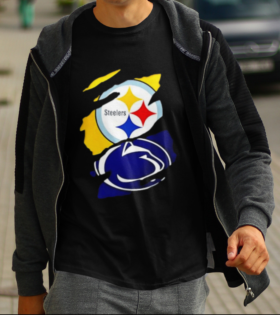 Pittsburgh Steelers Penn State Nittany Lions Team Tear T-Shirt