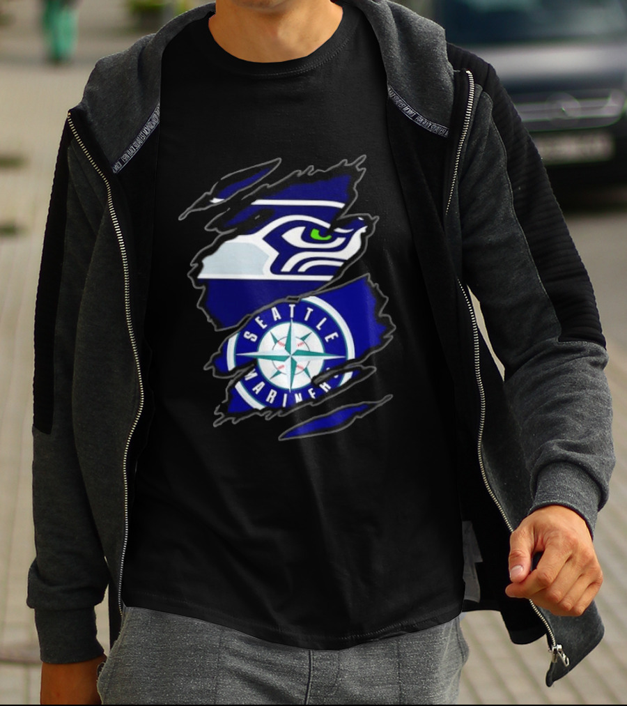 Seattle Seahawks Seattle Mariners Claw Rip T-Shirt