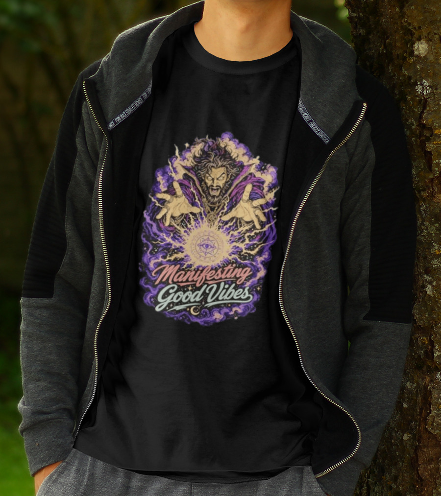 Manifesting Good Vibes Sorcerer Magic Spellcasting Ritual T-Shirt