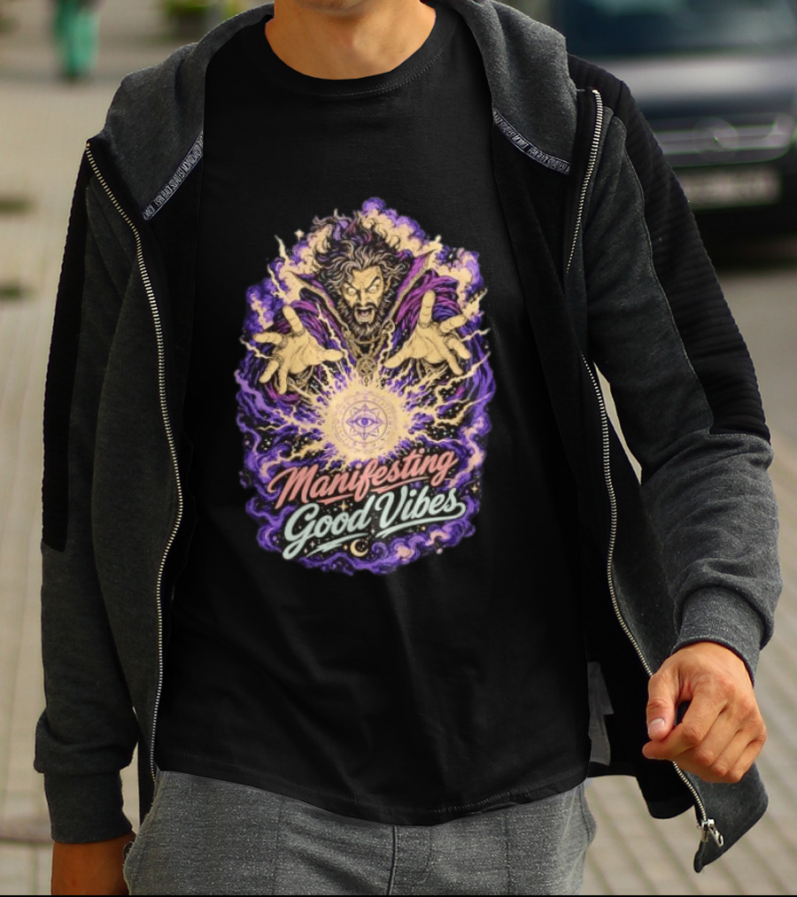 Manifesting Good Vibes Sorcerer Magic Spellcasting Ritual T-Shirt