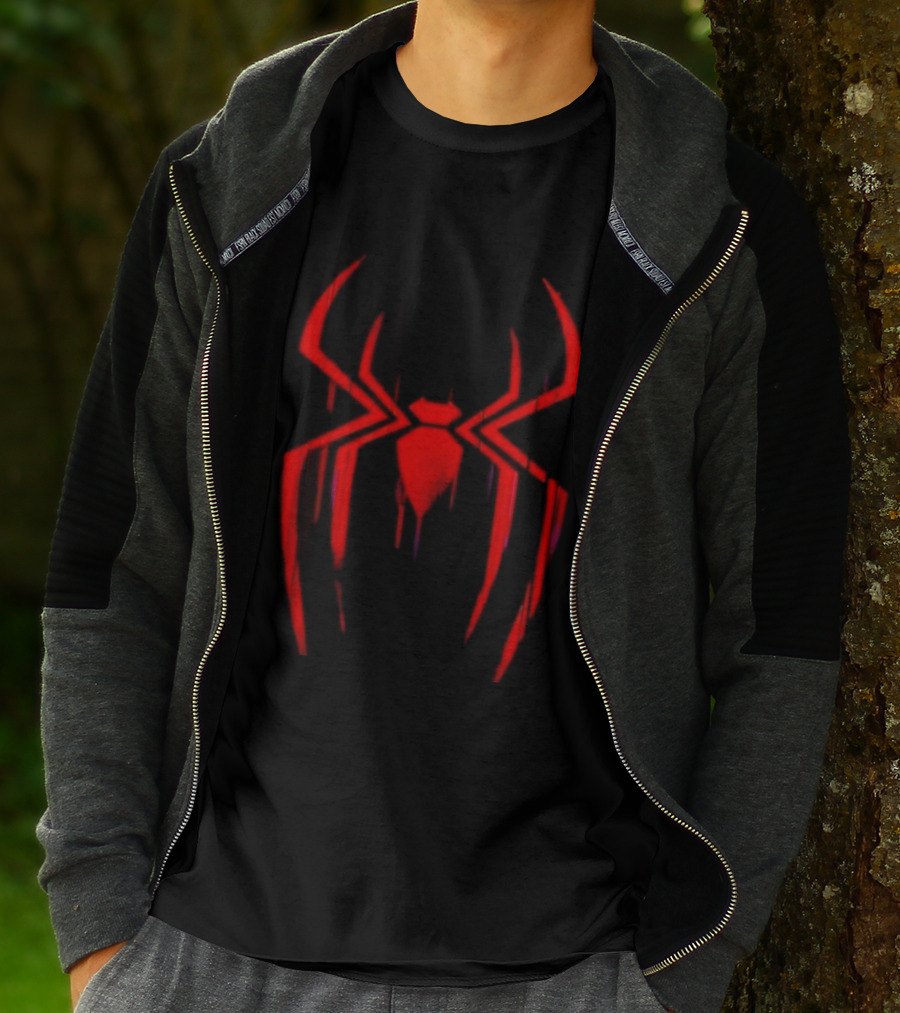 Spider Man Miles Morales Glitch Dripping Spider T-Shirt